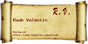 Raab Valentin névjegykártya